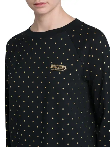 Moschino Women's Fantasy Stretch-Cotton Pajama Top - Fantasy Print Black | Thumbnail 5