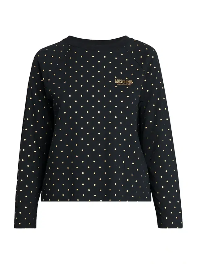 Moschino Women's Fantasy Stretch-Cotton Pajama Top - Fantasy Print Black