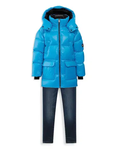 Mackage Little Kid's Lustrous Down Puffer Jacket - Black - Size 6 | Thumbnail 2