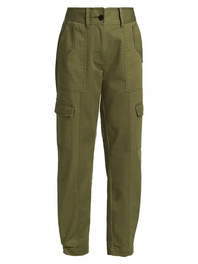 Derek Lam 10 Crosby Women's Elian Mid-Rise Stretch Cargo Pants - Fatigue