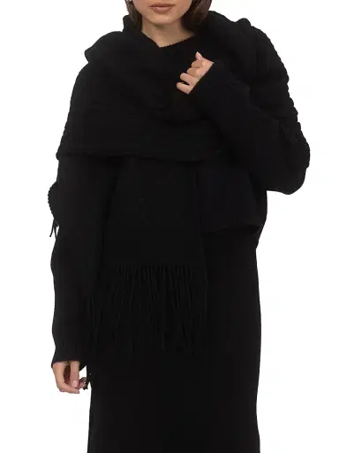 Gorski Women's Select Knit Cashmere Shawl - Black | Thumbnail 3