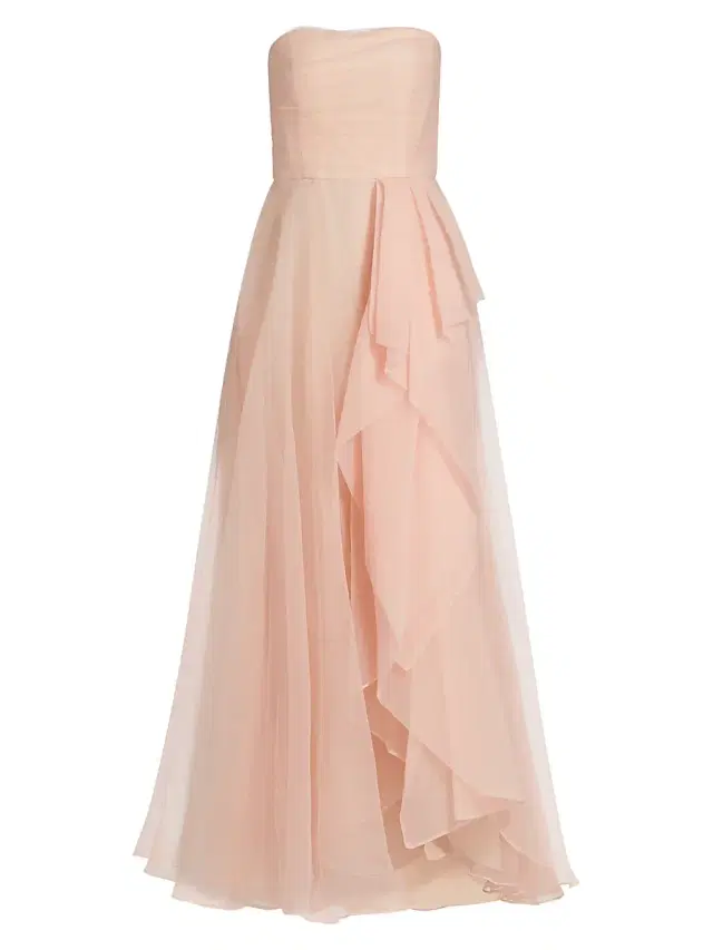 Theia Women's Teresa Draped Tulle Gown - Blush