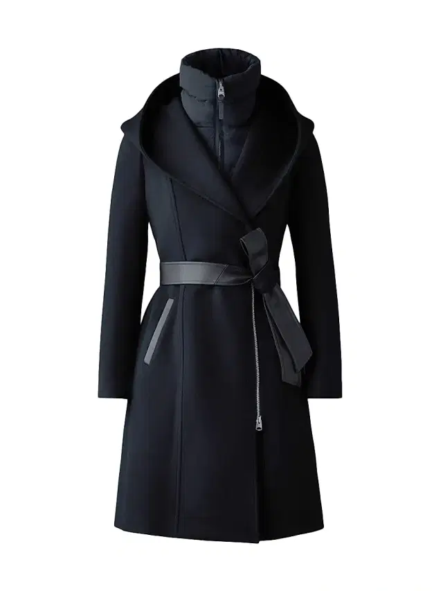 Women's Shia 2-In-1 Double-Face Wool Coat - Black