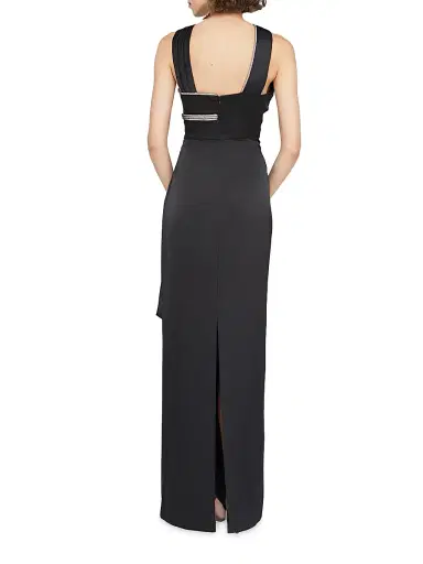 THEIA Women's Cressida Halter Column Gown - Black - Size 16 | Thumbnail 6