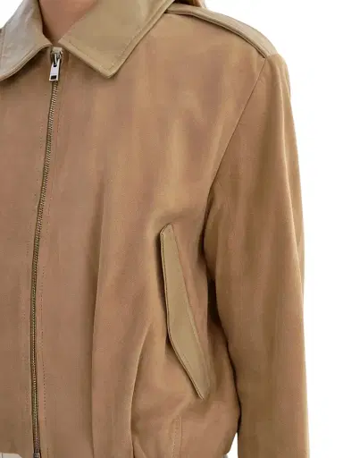 LAMARQUE Women's Robbie Suede Bomber Jacket - Beige | Thumbnail 6 LAMARQUE Women's Robbie Suede Bomber Jacket - Beige | Thumbnail 6