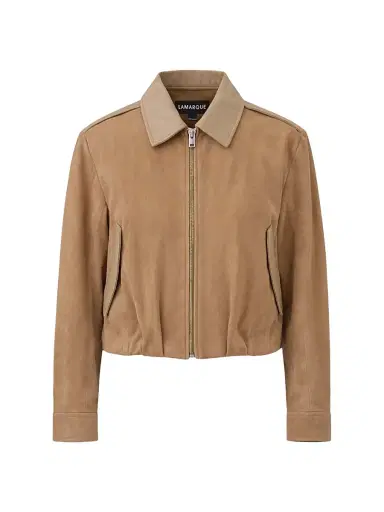 LAMARQUE Women's Robbie Suede Bomber Jacket - Beige | Thumbnail 1 LAMARQUE Women's Robbie Suede Bomber Jacket - Beige | Thumbnail 1