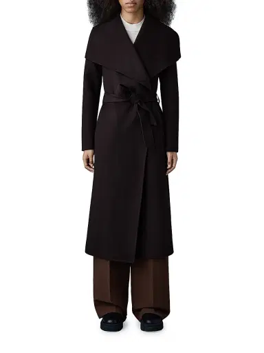 Mackage Women's Belted Light Wool Coat - Coffee - Size XS | Thumbnail 2