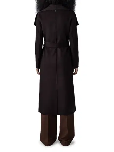 Mackage Women's Belted Light Wool Coat - Coffee - Size XS | Thumbnail 4