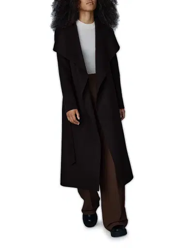 Mackage Women's Belted Light Wool Coat - Coffee - Size XS | Thumbnail 5