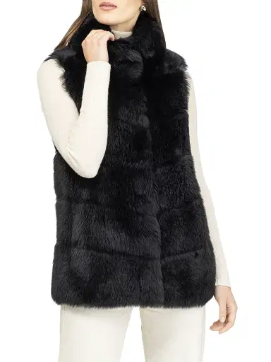 Gorski Women's Reversible Merinillo Shearling Lamb Vest - Black - Size Medium | Thumbnail 2
