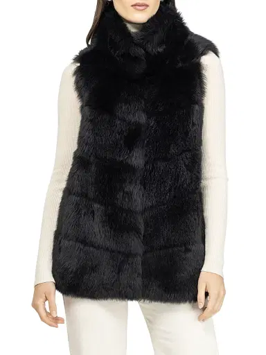 Gorski Women's Reversible Merinillo Shearling Lamb Vest - Black - Size Medium | Thumbnail 3