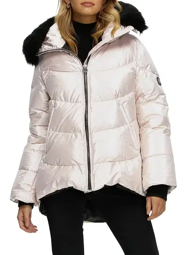 Gorski Women's Apres-Ski Jacket with Detachable Toscana Shearling lamb Hood Trim - Gold - Size Small | Thumbnail 2 Gorski Women's Apres-Ski Jacket with Detachable Toscana Shearling lamb Hood Trim - Gold - Size Small | Thumbnail 2