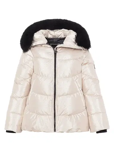 Gorski Women's Apres-Ski Jacket with Detachable Toscana Shearling lamb Hood Trim - Gold - Size Small | Thumbnail 1 Gorski Women's Apres-Ski Jacket with Detachable Toscana Shearling lamb Hood Trim - Gold - Size Small | Thumbnail 1