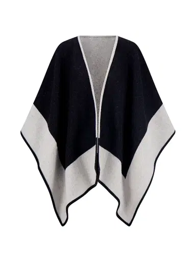 Gorski Women's Reversible Select Wool Cape - Black | Thumbnail 1 Gorski Women's Reversible Select Wool Cape - Black | Thumbnail 1