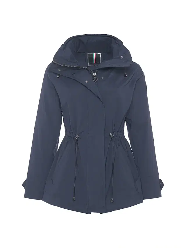 Gorski Women's Lightweight Jacket with Concealed Hood - Navy - Size XL