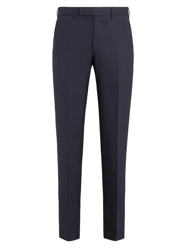 ZEGNA Men's High Performance Wool Pants - Navy Blue