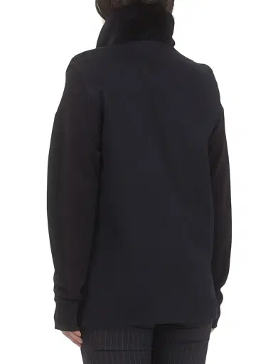 Gorski Women's Reversible Select Shearling Lamb Vest - Navy - Size Large | Thumbnail 5