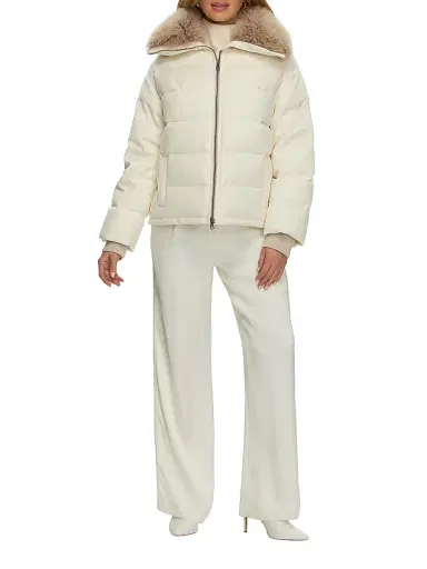 Gorski Women's Loro Piana Cashmere Down Jacket with Select Cashmere Goat Collar | Thumbnail 5 Gorski Women's Loro Piana Cashmere Down Jacket with Select Cashmere Goat Collar | Thumbnail 5