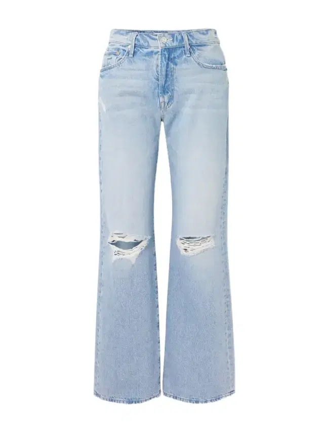 Mother Maven Sneak Distressed High-rise Straight-leg Jeans
