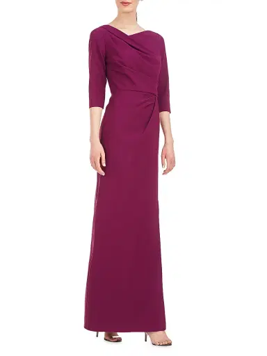 Kay Unger Women's Margerite Pleated Column Gown - Boysenberry - Size 14 | Thumbnail 3 Kay Unger Women's Margerite Pleated Column Gown - Boysenberry - Size 14 | Thumbnail 3