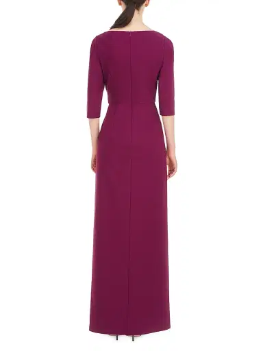 Kay Unger Women's Margerite Pleated Column Gown - Boysenberry - Size 14 | Thumbnail 4 Kay Unger Women's Margerite Pleated Column Gown - Boysenberry - Size 14 | Thumbnail 4