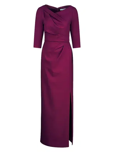 Kay Unger Women's Margerite Pleated Column Gown - Boysenberry - Size 14 | Thumbnail 1 Kay Unger Women's Margerite Pleated Column Gown - Boysenberry - Size 14 | Thumbnail 1