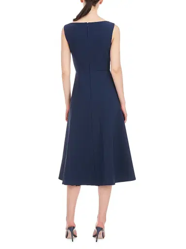 Kay Unger Women's Begonia Ruffled A-Line Midi-Dress - Dark Midnight - Size 4 | Thumbnail 4