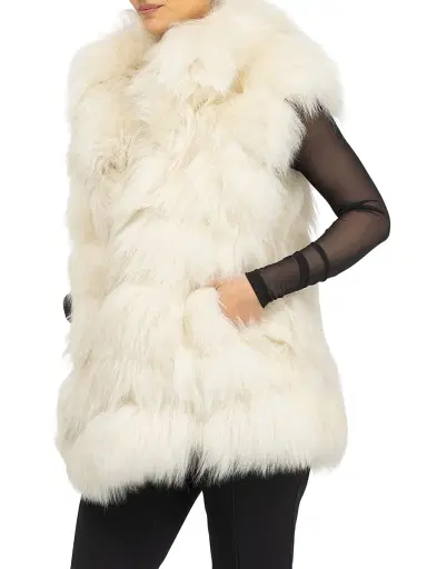 Gorski Women's Select Lamb Vest - Beige | Thumbnail 3