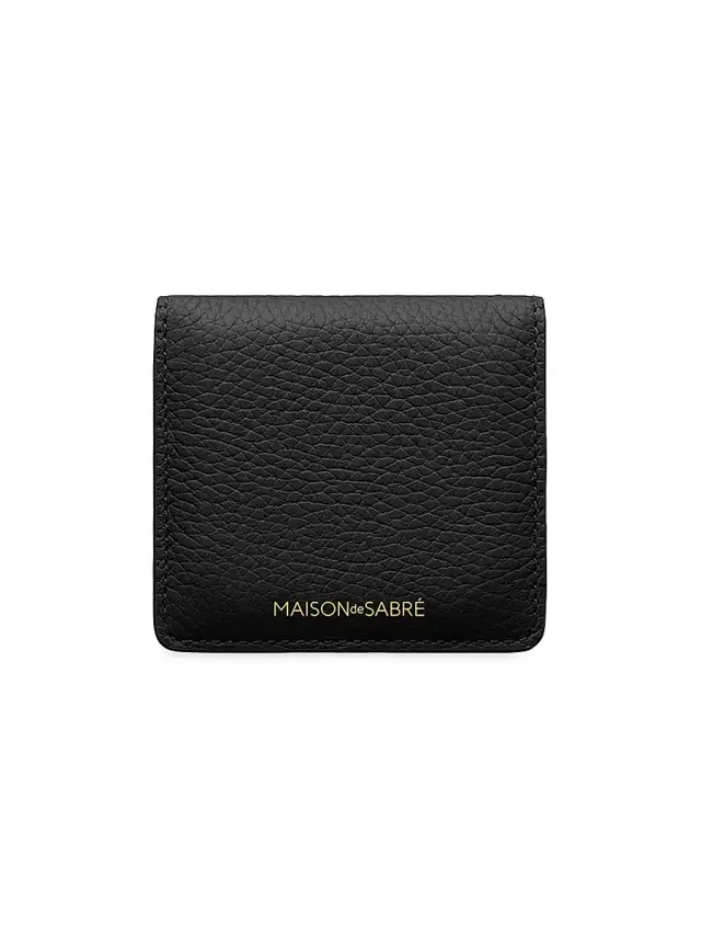 Maison de Sabre Leather Compact Mirror - Rouge Noir