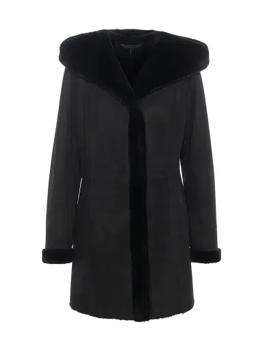 Gorski Women's Merino Shearling Lamb Parka - Black - Size XL | Thumbnail 1