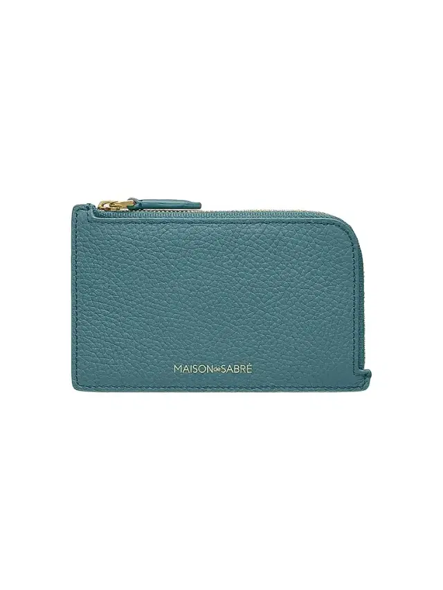 Maison de Sabre Women's Leather Zip Card Holder - Bondi Blue