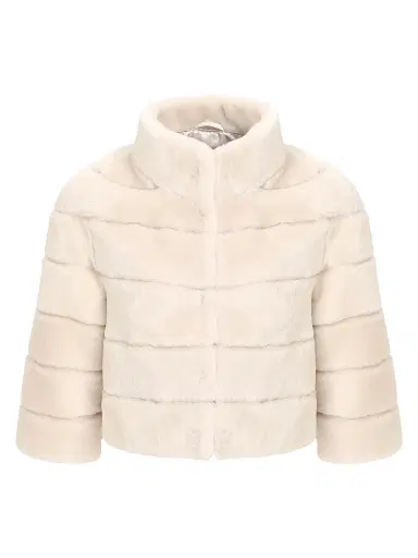 Gorski Women's Shearling Lamb Bolero Coat - Cream | Thumbnail 1 Gorski Women's Shearling Lamb Bolero Coat - Cream | Thumbnail 1
