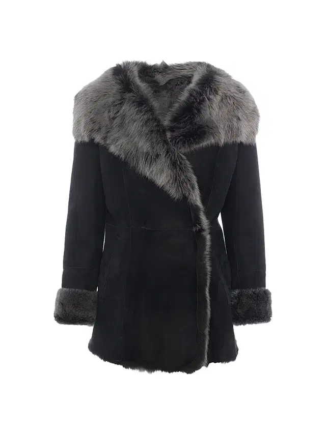 Gorski Women's Merino Toscana Lamb Coat - Black Brisa