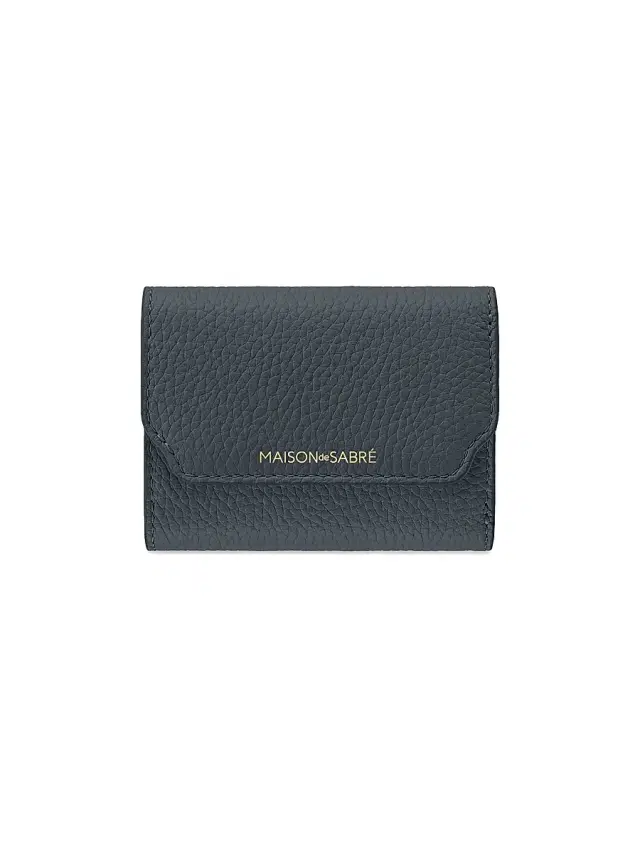 Women's Leather Trifold Wallet - Graphite Sky