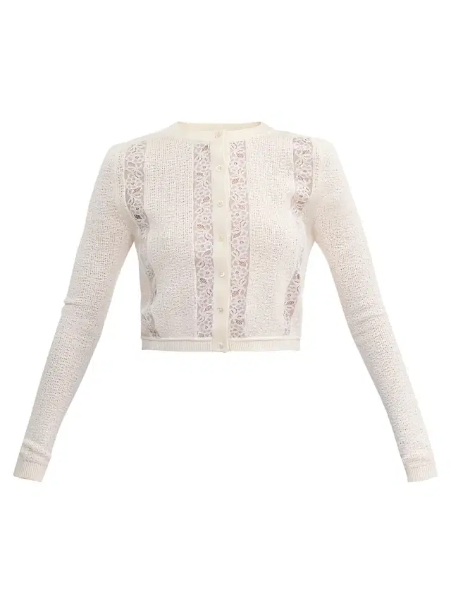 Women's Rhea Lace Merino Wool-Cotton Cardigan -