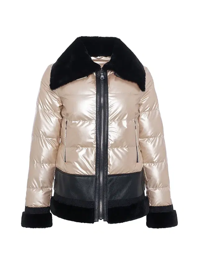 Gorski Women's Quilted Merino Shearling-Trim Jacket - Rose Gold