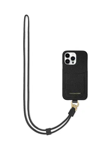 MAISON de SABRÉ Women's Sling Phone Case (iPhone 15 Pro Max) - Black Caviar | Thumbnail 1