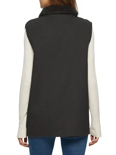 Gorski Women's Reversible Select Shearling Lamb Vest - Black - Size XL | Thumbnail 4