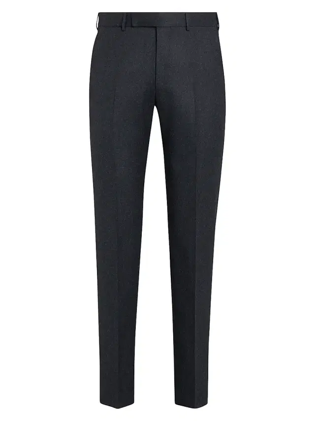 ZEGNA Men's Wool Trousers - Dark Grey