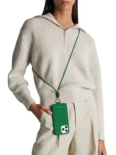 MAISON de SABRÉ Women's Sling Phone Case (iPhone 15 Pro Max) - Emerald Green | Thumbnail 2