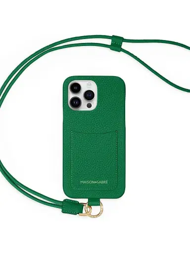 MAISON de SABRÉ Women's Sling Phone Case (iPhone 15 Pro Max) - Emerald Green | Thumbnail 6