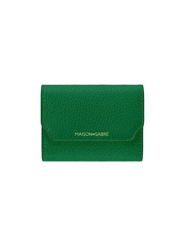 Maison de Sabre Women's Leather Trifold Wallet - Emerald Lily