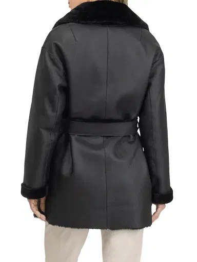 Gorski Women's Merino Shearling Lamb Stroller, Belt - Black - Size XL | Thumbnail 4