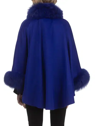 Gorski Women's Cashmere and Wool Blend Cape with Select Lamb Trim | Thumbnail 5 Gorski Women's Cashmere and Wool Blend Cape with Select Lamb Trim | Thumbnail 5