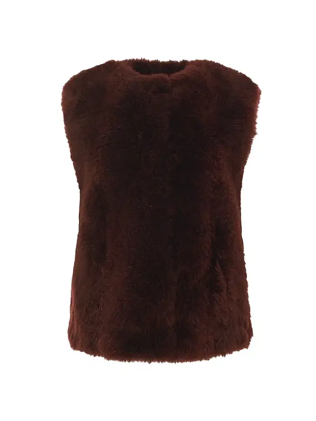 Gorski Women's Select Cashmere Goat Collarless Vest - Burgundy - Size Small