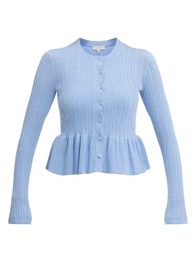 Rebecca Taylor Women's Bouclé Knit Cotton-Blend Cardigan - Azure