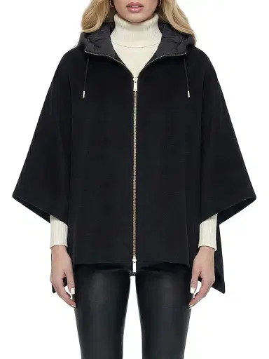 Gorski Women's Select Cashmere and Wool Blend Cape with Down Filled Hood | Thumbnail 2
