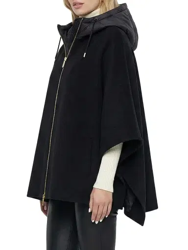 Gorski Women's Select Cashmere and Wool Blend Cape with Down Filled Hood | Thumbnail 3