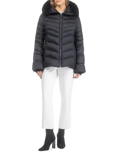 Gorski Women's Apres-Ski Jacket with Detachable Toscana Lamb Hood Trim | Thumbnail 6 Gorski Women's Apres-Ski Jacket with Detachable Toscana Lamb Hood Trim | Thumbnail 6