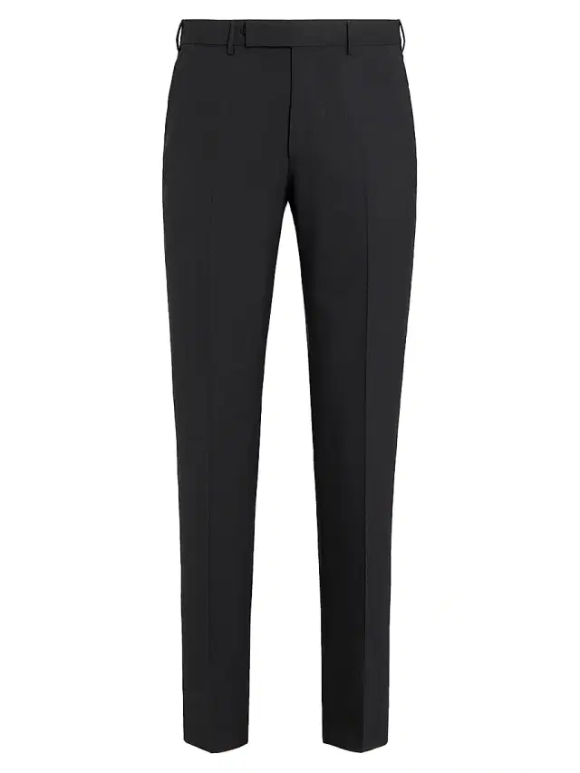 ZEGNA Men's High Performance Wool Pants - Black